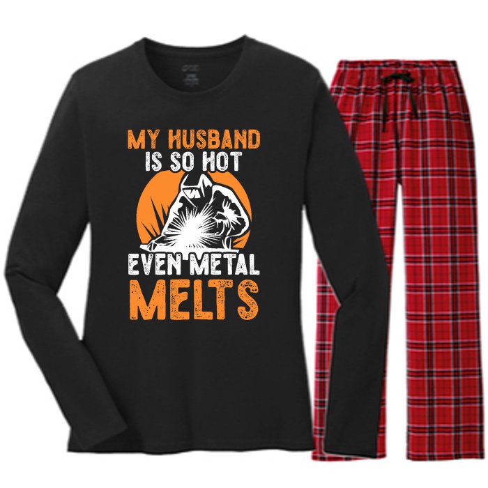 Welding Design For Your Wife Of A Welder Women's Long Sleeve Flannel Pajama Set 