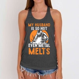 Welding Design For Your Wife Of A Welder Women's Knotted Racerback Tank