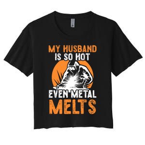 Welding Design For Your Wife Of A Welder Women's Crop Top Tee