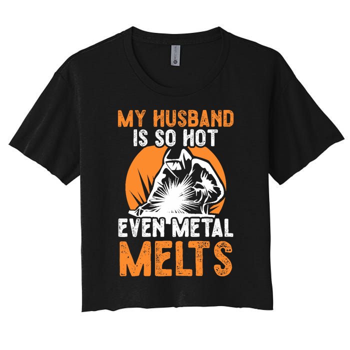 Welding Design For Your Wife Of A Welder Women's Crop Top Tee