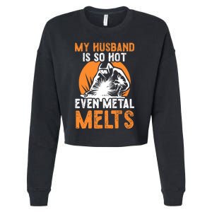 Welding Design For Your Wife Of A Welder Cropped Pullover Crew