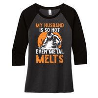 Welding Design For Your Wife Of A Welder Women's Tri-Blend 3/4-Sleeve Raglan Shirt