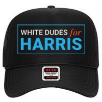 White Dudes For Kamalaharris High Crown Mesh Back Trucker Hat