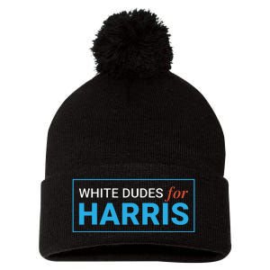 White Dudes For Kamalaharris Pom Pom 12in Knit Beanie