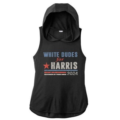 White Dudes For Kamala Harris Ladies PosiCharge Tri-Blend Wicking Draft Hoodie Tank