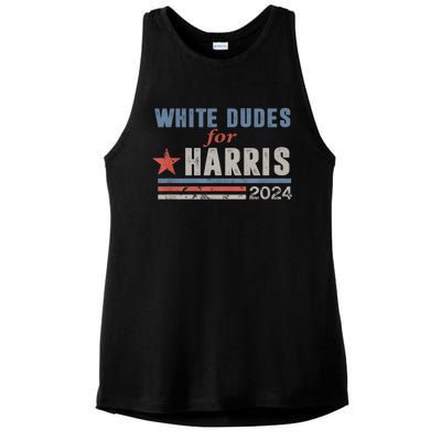 White Dudes For Kamala Harris Ladies PosiCharge Tri-Blend Wicking Tank