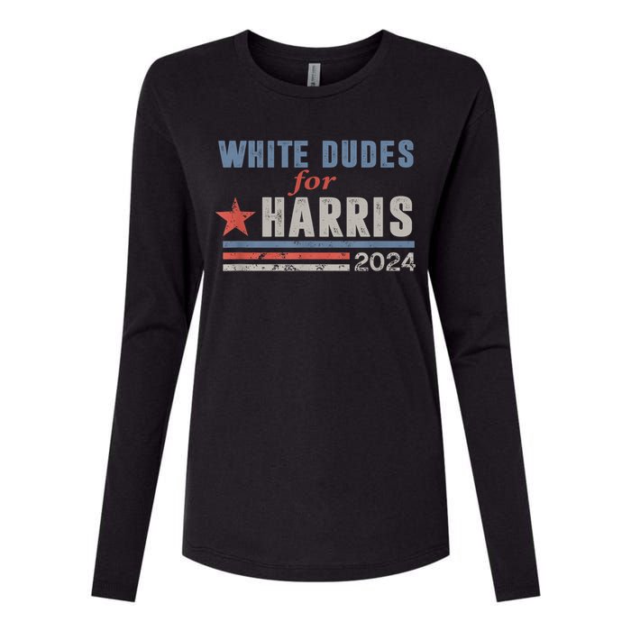 White Dudes For Kamala Harris Womens Cotton Relaxed Long Sleeve T-Shirt