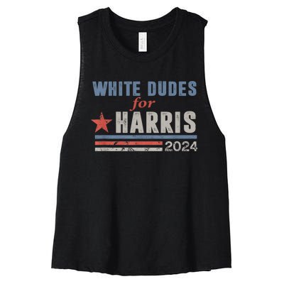 White Dudes For Kamala Harris Women's Racerback Cropped Tank