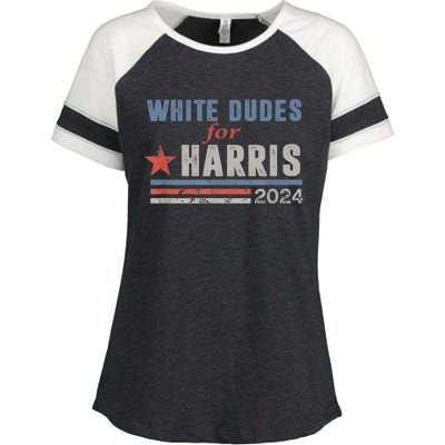 White Dudes For Kamala Harris Enza Ladies Jersey Colorblock Tee