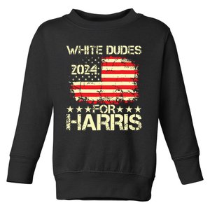 White Dudes For Kamala Harris 2024 President Election Retro Toddler Sweatshirt