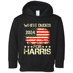 White Dudes For Kamala Harris 2024 President Election Retro Toddler Hoodie