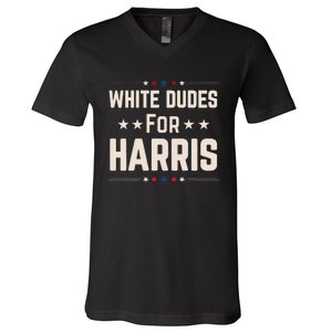 White Dudes For Harris V-Neck T-Shirt