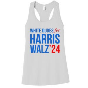 White Dudes For Harris Walz 2024 Presidential Campaign Women's Racerback Tank