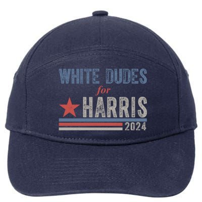 White Dudes For Harris 2024 Vintage Election 7-Panel Snapback Hat