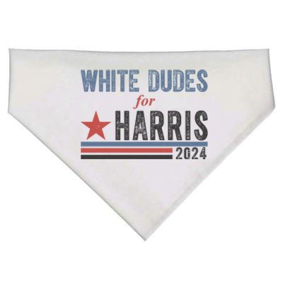 White Dudes For Harris 2024 Vintage Election USA-Made Doggie Bandana