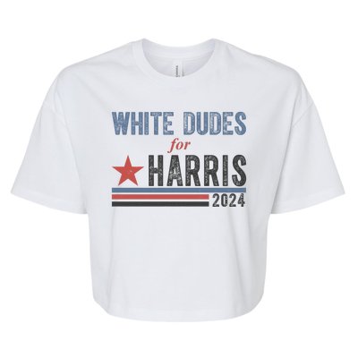 White Dudes For Harris 2024 Vintage Election Bella+Canvas Jersey Crop Tee