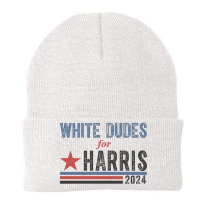 White Dudes For Harris 2024 Vintage Election Knit Cap Winter Beanie