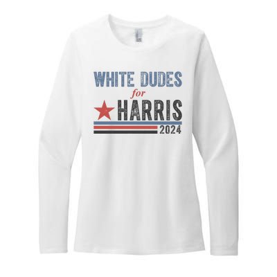 White Dudes For Harris 2024 Vintage Election Womens CVC Long Sleeve Shirt