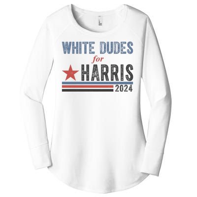 White Dudes For Harris 2024 Vintage Election Women's Perfect Tri Tunic Long Sleeve Shirt