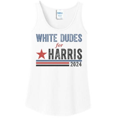 White Dudes For Harris 2024 Vintage Election Ladies Essential Tank