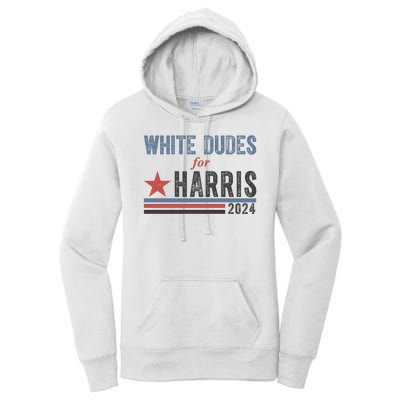 White Dudes For Harris 2024 Vintage Election Women's Pullover Hoodie