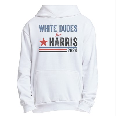 White Dudes For Harris 2024 Vintage Election Urban Pullover Hoodie