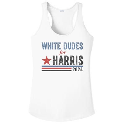 White Dudes For Harris 2024 Vintage Election Ladies PosiCharge Competitor Racerback Tank