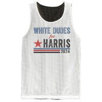 White Dudes For Harris 2024 Vintage Election Mesh Reversible Basketball Jersey Tank