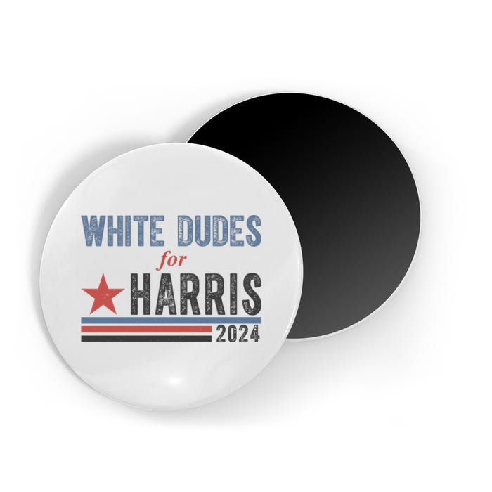 White Dudes For Harris 2024 Vintage Election Magnet