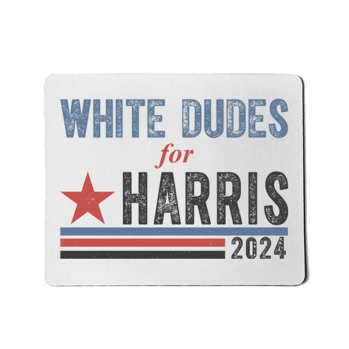 White Dudes For Harris 2024 Vintage Election Mousepad