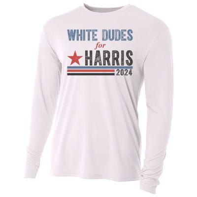 White Dudes For Harris 2024 Vintage Election Cooling Performance Long Sleeve Crew