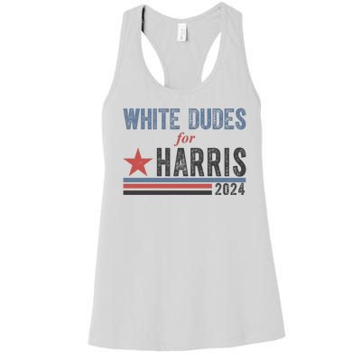 White Dudes For Harris 2024 Vintage Election Women's Racerback Tank