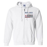 White Dudes For Harris 2024 Vintage Election Full Zip Hoodie