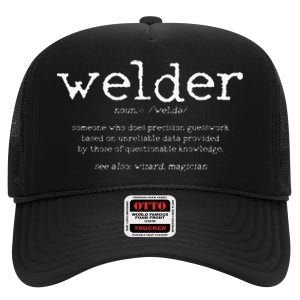 Welder Definition Funny Welding Quote Welder Gift High Crown Mesh Back Trucker Hat