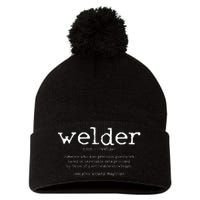 Welder Definition Funny Welding Quote Welder Gift Pom Pom 12in Knit Beanie