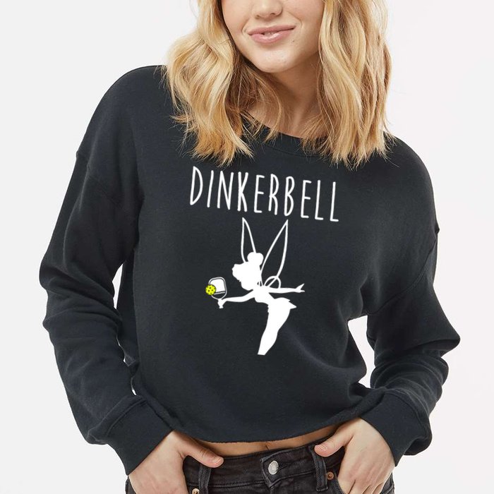 Wo Dinkerbell Funny Pickleball Cropped Pullover Crew