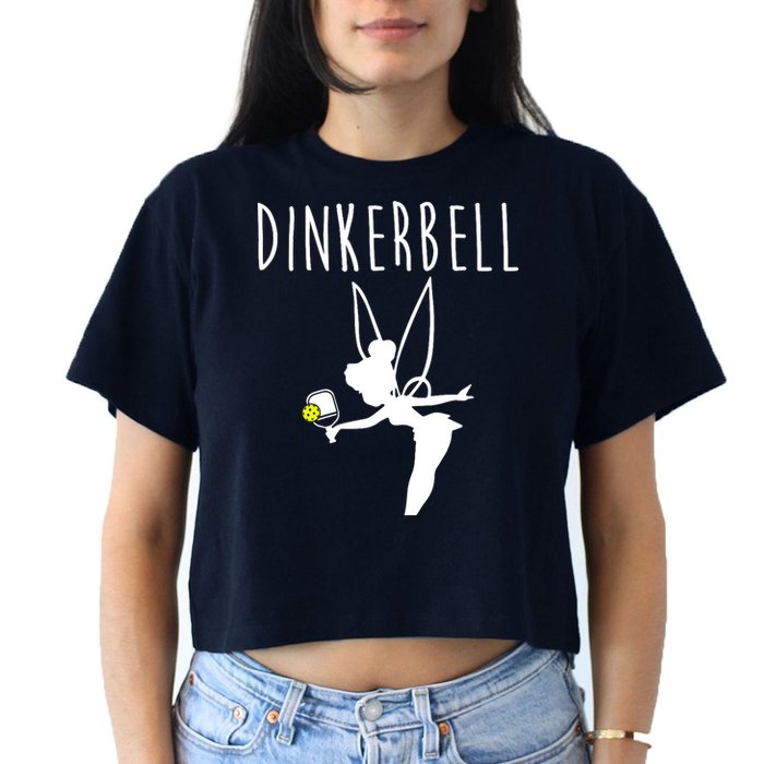 Wo Dinkerbell Funny Pickleball Women's Crop Top Tee