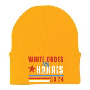 White Dudes For Harris 2024 For President Knit Cap Winter Beanie