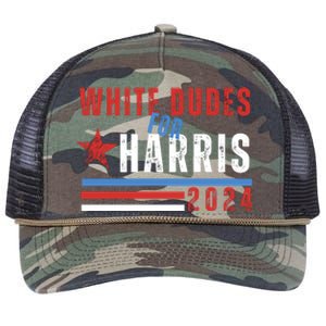 White Dudes For Harris 2024 For President Retro Rope Trucker Hat Cap