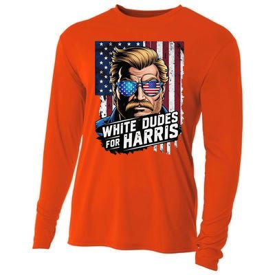 White Dudes For Harris Support Kamala 2024 Antitrump Cooling Performance Long Sleeve Crew