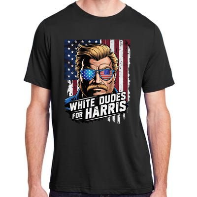 White Dudes For Harris Support Kamala 2024 Antitrump Adult ChromaSoft Performance T-Shirt