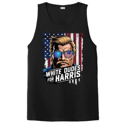 White Dudes For Harris Support Kamala 2024 Antitrump PosiCharge Competitor Tank