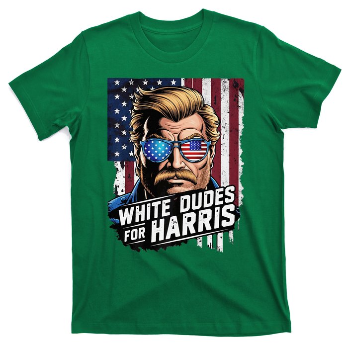 White Dudes For Harris Support Kamala 2024 Antitrump T-Shirt