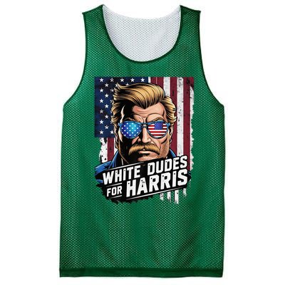 White Dudes For Harris Support Kamala 2024 Antitrump Mesh Reversible Basketball Jersey Tank