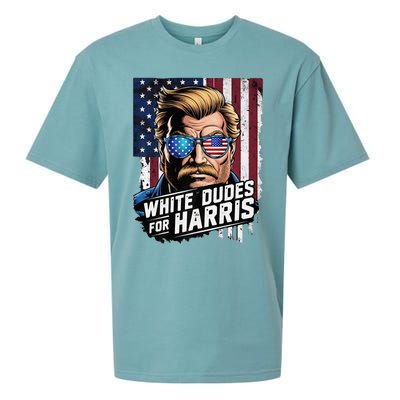 White Dudes For Harris Support Kamala 2024 Antitrump Sueded Cloud Jersey T-Shirt