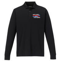 White Dudes For Harris 2024 For President Performance Long Sleeve Polo