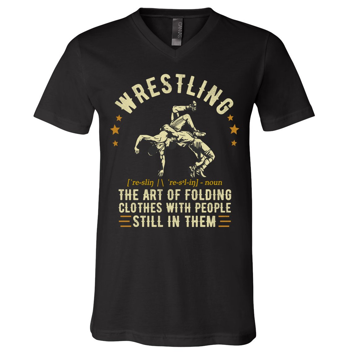 Wrestling Definition Funny Wrestle  Wrestling Cute Gift V-Neck T-Shirt