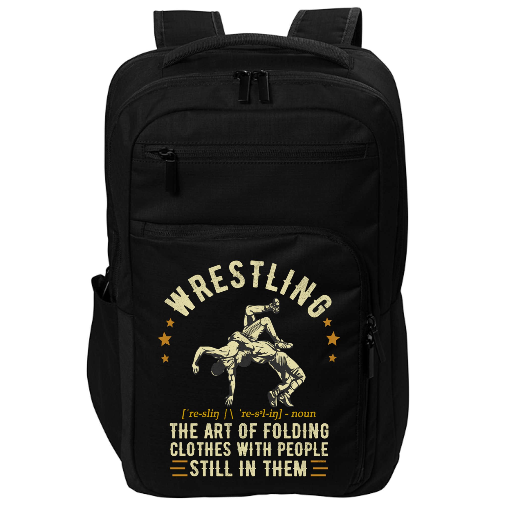 Wrestling Definition Funny Wrestle  Wrestling Cute Gift Impact Tech Backpack
