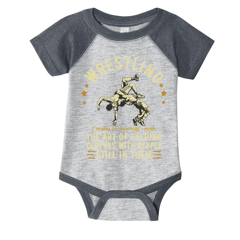 Wrestling Definition Funny Wrestle  Wrestling Cute Gift Infant Baby Jersey Bodysuit