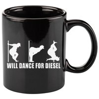 Will Dance For Diesel Funny Father's Day Dad Pole Dance 11oz C Handle Ceramic Mug